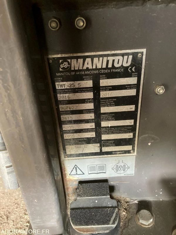 Chariot embarqué Manitou TMT 25 S- 2016 (5251) - Навантажувач вилковий: фото 3 Chariot embarqué Manitou TMT 25 S- 2016 (5251) - Навантажувач вилковий: фото 3
