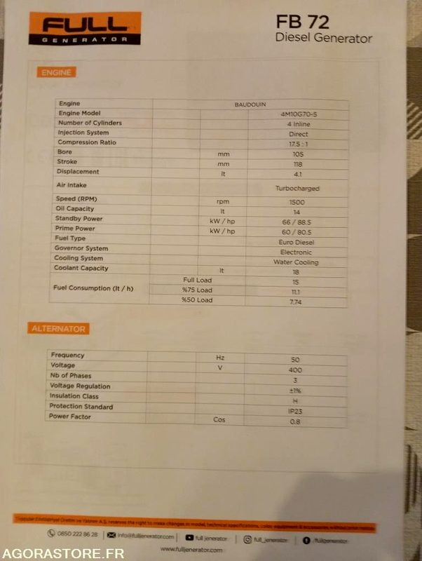 GROUPE ELECTROGENE 70 KVA - Електричний генератор: фото 3 GROUPE ELECTROGENE 70 KVA - Електричний генератор: фото 3