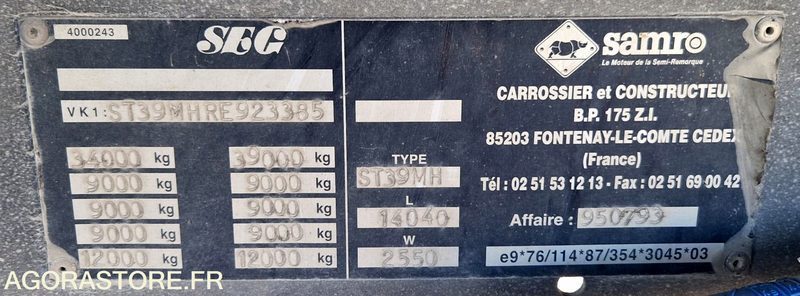 Remorque 3 essieux SAMRO - Напівпричіп: фото 2 Remorque 3 essieux SAMRO - Напівпричіп: фото 2