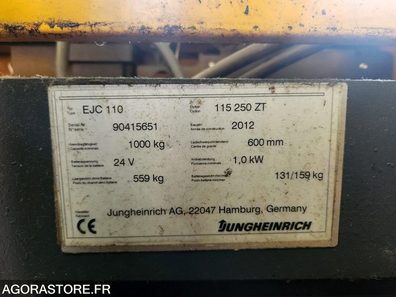 JUNGHIENRICH EJC 110 2500MM - Вантажно-розвантажувальна техніка: фото 3 JUNGHIENRICH EJC 110 2500MM - Вантажно-розвантажувальна техніка: фото 3