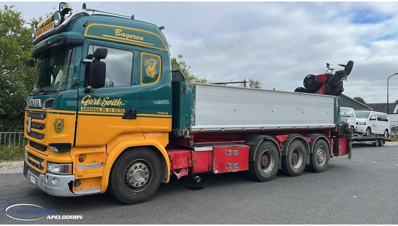 Самоскид вантажівка, Вантажівка з маніпулятором Scania R580 V8 8x4 Reduction axles, HMF 2620 K5: фото 1