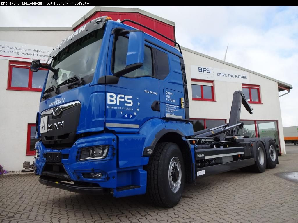 MAN TGS (TG3) 26.510 6x4H-4 BL CH Meiller, Hydrodriv - Гаковий мультиліфт вантажівка: фото 1 MAN TGS (TG3) 26.510 6x4H-4 BL CH Meiller, Hydrodriv - Гаковий мультиліфт вантажівка: фото 1