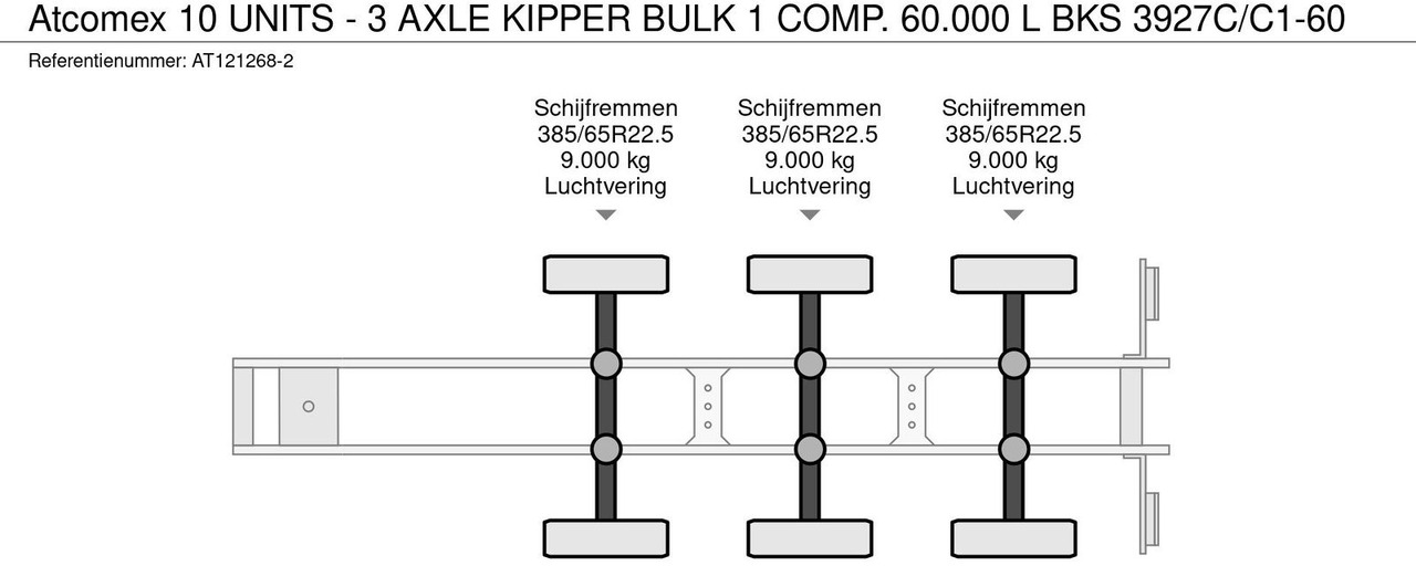 Atcomex 10 UNITS - 3 AXLE KIPPER BULK 1 COMP. 60 - Напівпричіп цистерна для сипучих вантажів: фото 5 Atcomex 10 UNITS - 3 AXLE KIPPER BULK 1 COMP. 60 - Напівпричіп цистерна для сипучих вантажів: фото 5
