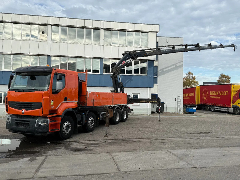 Renault Premium 430 8X4 EEV + HIAB 477 E-7 HIPRO + REMOTE - Бортова вантажівка/ Платформа, Вантажівка з маніпулятором: фото 1 Renault Premium 430 8X4 EEV + HIAB 477 E-7 HIPRO + REMOTE - Бортова вантажівка/ Платформа, Вантажівка з маніпулятором: фото 1
