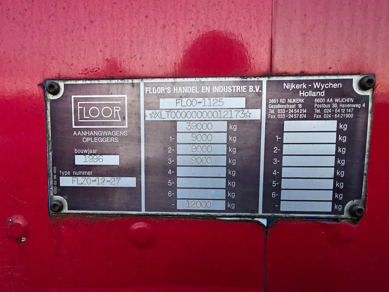 Закритий кузов напівпричіп Floor FLZO 12 27 - BPW - DRUM - 2000KG Tail lift: фото 9