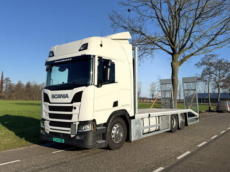 Scania R450 NGS 6X2 Machine Transporter / Oprij Vrachtwagen Euro 6 Automaat - Full Air - 2019 - Автовоз вантажівка: фото 1 Scania R450 NGS 6X2 Machine Transporter / Oprij Vrachtwagen Euro 6 Automaat - Full Air - 2019 - Автовоз вантажівка: фото 1