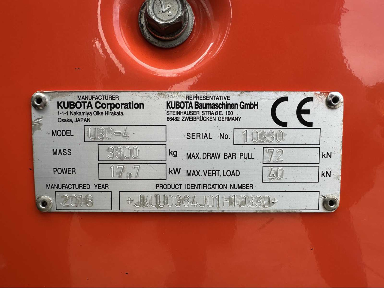 Міні-екскаватор Kubota U36-4: фото 45