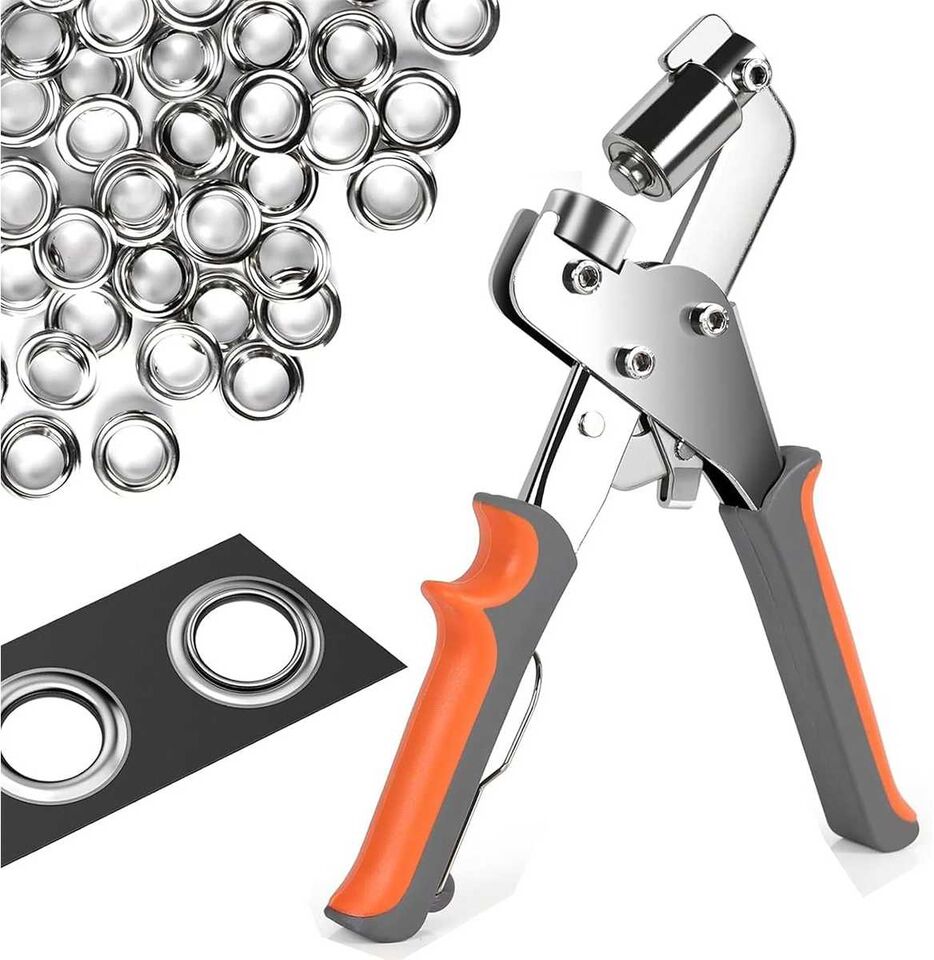 NTG GROMMET RING PLIERS SET (Ø 10 MM) RING PLIERS MADE OF HARDENED STEEL, INCLUDING 200 GROMMETS (RING PLIERS + 200 RINGS) - Причіп: фото 1 NTG GROMMET RING PLIERS SET (Ø 10 MM) RING PLIERS MADE OF HARDENED STEEL, INCLUDING 200 GROMMETS (RING PLIERS + 200 RINGS) - Причіп: фото 1