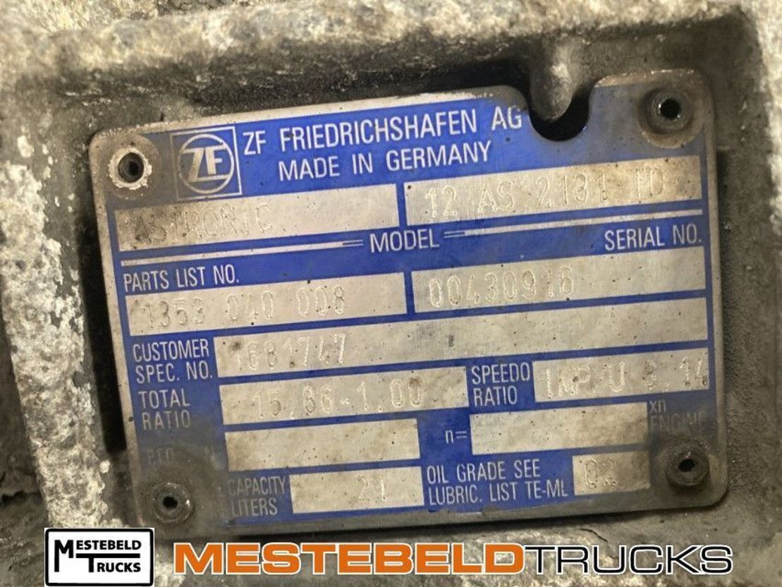 DAF Versnellingsbak 12 AS 2131 TD+ IT - Коробка передач в категорії Вантажівки: фото 5 DAF Versnellingsbak 12 AS 2131 TD+ IT - Коробка передач в категорії Вантажівки: фото 5