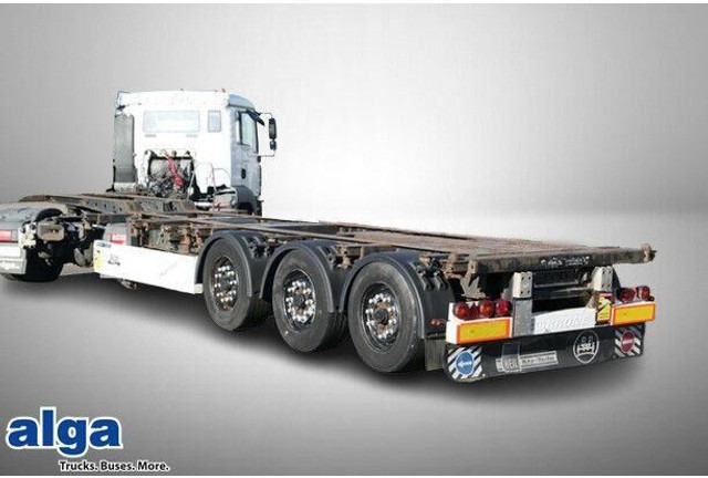 Krone SD, Container-Chassis, Heckausschub, Luft-Lift - Низькорамна платформа напівпричіп: фото 1 Krone SD, Container-Chassis, Heckausschub, Luft-Lift - Низькорамна платформа напівпричіп: фото 1