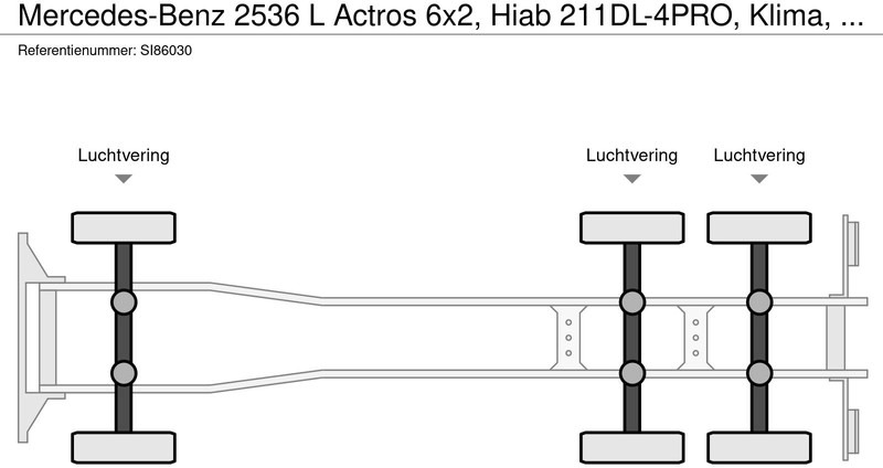 Mercedes-Benz 2536 L Actros 6x2, Hiab 211DL-4PRO, Klima, AHK - Бортова вантажівка/ Платформа: фото 2 Mercedes-Benz 2536 L Actros 6x2, Hiab 211DL-4PRO, Klima, AHK - Бортова вантажівка/ Платформа: фото 2