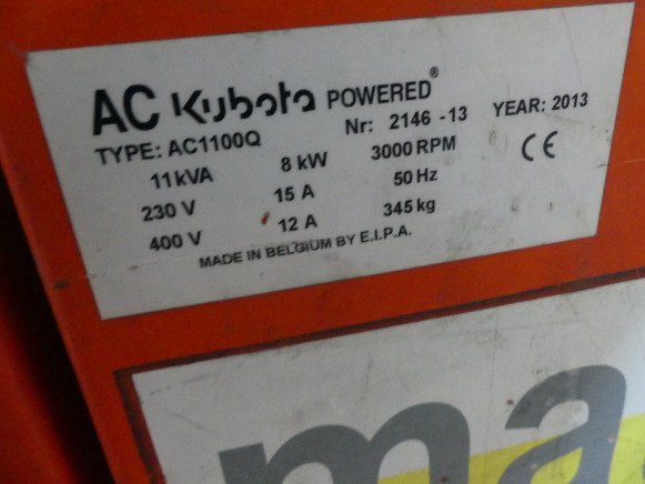 Groupe électrogène diesel Kubota AC1100Q (new boy) - Електричний генератор: фото 3 Groupe électrogène diesel Kubota AC1100Q (new boy) - Електричний генератор: фото 3