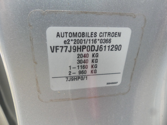 Легковий автомобіль REF:1-GDN-498 - Citroen Berlingo (2013-60.292 km) - Numéro de châssis : VF77J9HP0DJ611290: фото 18