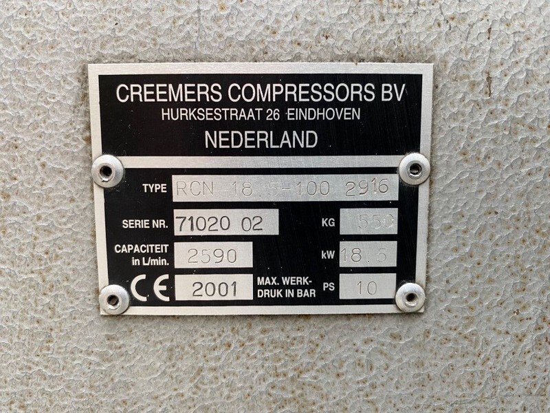 Creemers RCN 18.5-100 18.5 kW 2590 L / min 10 Bar Silent Elektrische Schroefcompressor - Повітряний компресор: фото 3 Creemers RCN 18.5-100 18.5 kW 2590 L / min 10 Bar Silent Elektrische Schroefcompressor - Повітряний компресор: фото 3