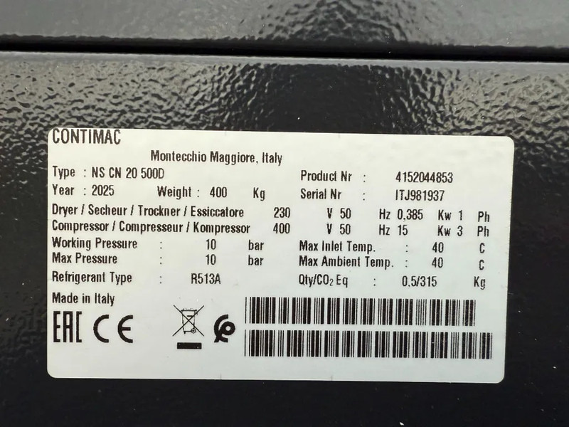 Fiac Contimac NS D20/500 15 kW 1677 L / min 10 Bar Schroefcompressor met Droger - Повітряний компресор: фото 4 Fiac Contimac NS D20/500 15 kW 1677 L / min 10 Bar Schroefcompressor met Droger - Повітряний компресор: фото 4