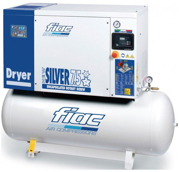 Fiac New Silver D 7.5 / 300 Silent 5.5 kW 720 L / min 10 bar Elektrische Schroefcompressor met ketel en droger - Повітряний компресор: фото 1 Fiac New Silver D 7.5 / 300 Silent 5.5 kW 720 L / min 10 bar Elektrische Schroefcompressor met ketel en droger - Повітряний компресор: фото 1