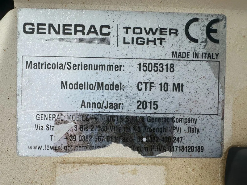 Generac CTF10M 10 meter 230 Volt Light Tower Lichtmast LED - Освітлювальна вежа: фото 3 Generac CTF10M 10 meter 230 Volt Light Tower Lichtmast LED - Освітлювальна вежа: фото 3