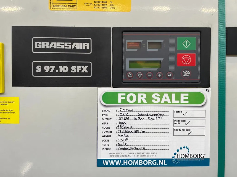 Grassair S97.10 elek. schroefcompressor 37 kW, 5.000L/min. 10 Bar - Повітряний компресор: фото 4 Grassair S97.10 elek. schroefcompressor 37 kW, 5.000L/min. 10 Bar - Повітряний компресор: фото 4