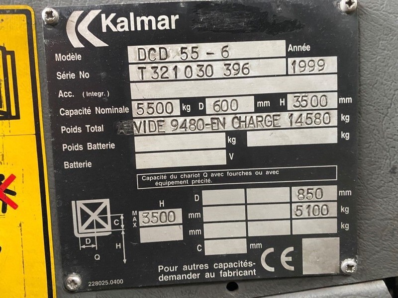 Kalmar DCD 55-6 6 ton Perkins Diesel Sideshift Positioner Freelift Heftruck - Дизельний навантажувач: фото 5 Kalmar DCD 55-6 6 ton Perkins Diesel Sideshift Positioner Freelift Heftruck - Дизельний навантажувач: фото 5
