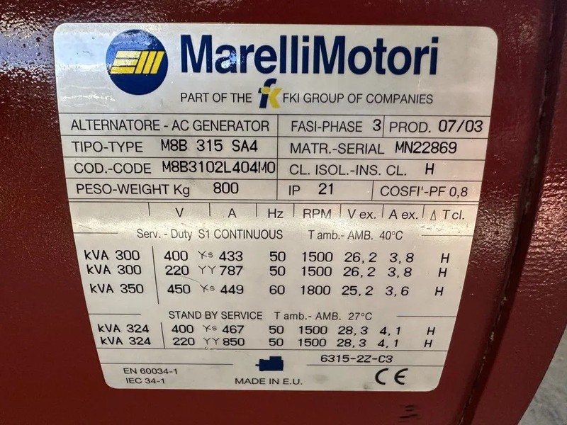 Marelli M8B 315 SA4 Alternator 300 kVA generatordeel SAE 1 / 14 - Електричний генератор: фото 3 Marelli M8B 315 SA4 Alternator 300 kVA generatordeel SAE 1 / 14 - Електричний генератор: фото 3