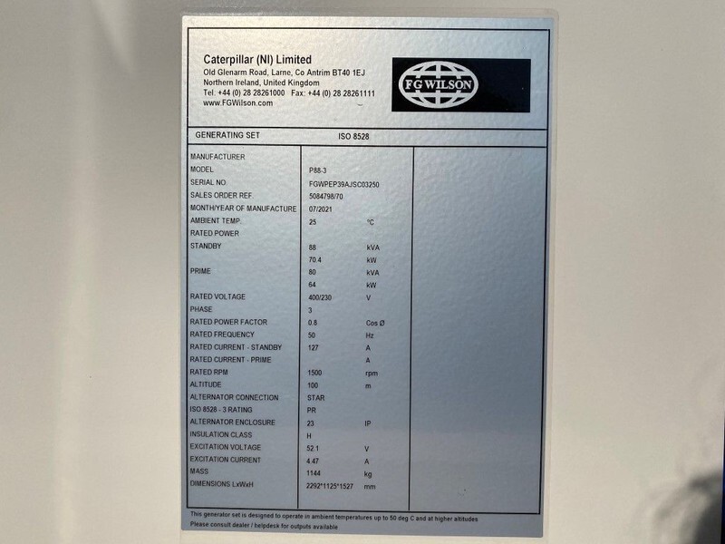 Perkins 1104A-44T FG Wilson 88 kVA Supersilent generatorset New ! - Електричний генератор: фото 4 Perkins 1104A-44T FG Wilson 88 kVA Supersilent generatorset New ! - Електричний генератор: фото 4