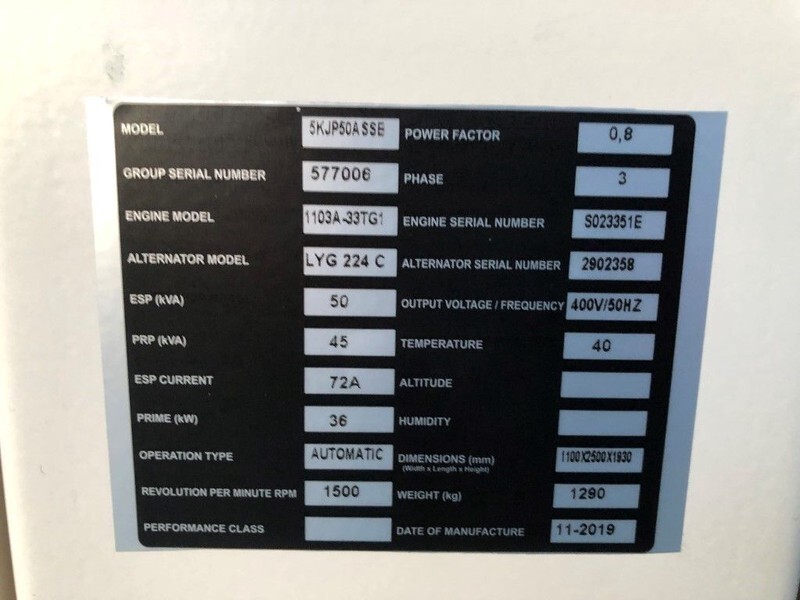 Perkins 50 kVA Silent generatorset New ! - Електричний генератор: фото 5 Perkins 50 kVA Silent generatorset New ! - Електричний генератор: фото 5