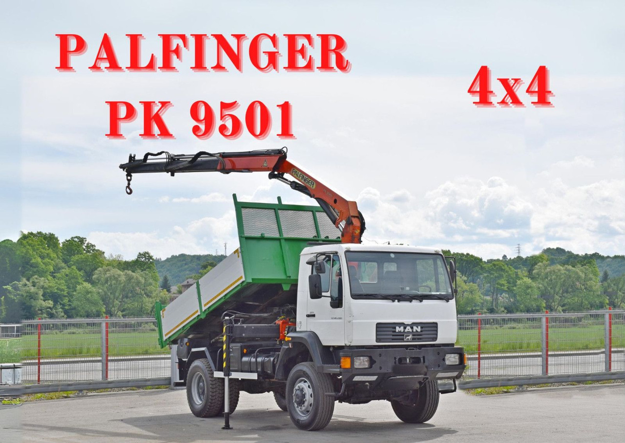 MAN LE 18.280 Kipper 3,70 m + PK 9501 /4x4 - Самоскид вантажівка, Вантажівка з маніпулятором: фото 1 MAN LE 18.280 Kipper 3,70 m + PK 9501 /4x4 - Самоскид вантажівка, Вантажівка з маніпулятором: фото 1