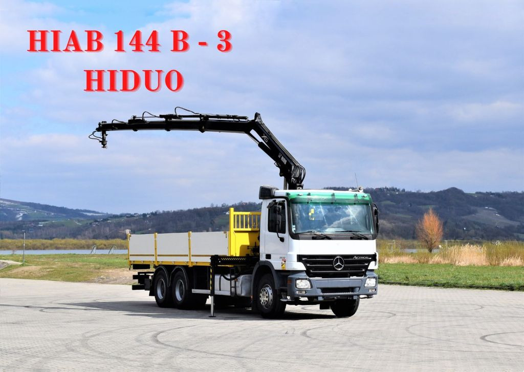 Mercedes-Benz ACTROS 2632 * HIAB 144B-3HIDUO+FUNK / 6x4 - Вантажівка з маніпулятором, Бортова вантажівка/ Платформа: фото 1 Mercedes-Benz ACTROS 2632 * HIAB 144B-3HIDUO+FUNK / 6x4 - Вантажівка з маніпулятором, Бортова вантажівка/ Платформа: фото 1