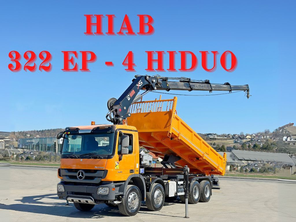 Mercedes-Benz ACTROS 3241 * HIAB 322 EP-4 HIDUO + FUNK / 8x4 - Самоскид вантажівка, Вантажівка з маніпулятором: фото 1 Mercedes-Benz ACTROS 3241 * HIAB 322 EP-4 HIDUO + FUNK / 8x4 - Самоскид вантажівка, Вантажівка з маніпулятором: фото 1
