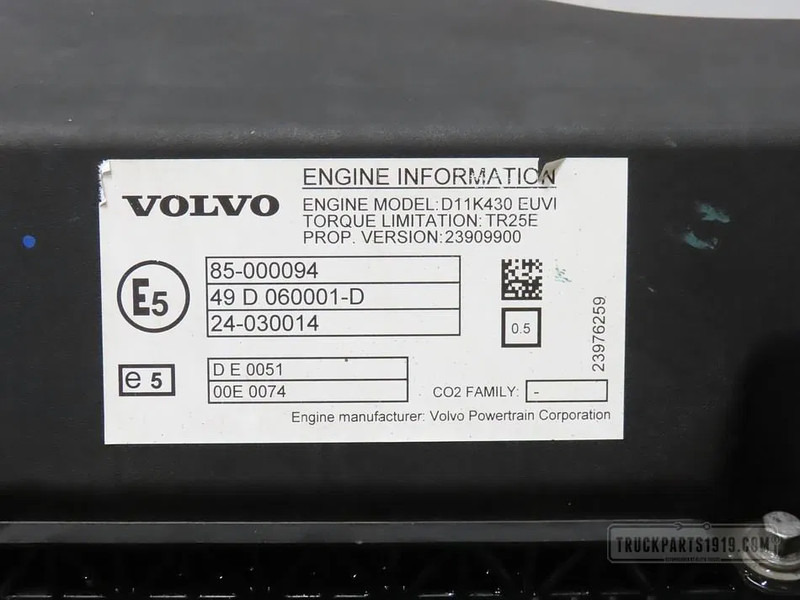 Volvo 23639097 Motor D11K430 E6 Volvo - Двигун в категорії Вантажівки: фото 3 Volvo 23639097 Motor D11K430 E6 Volvo - Двигун в категорії Вантажівки: фото 3