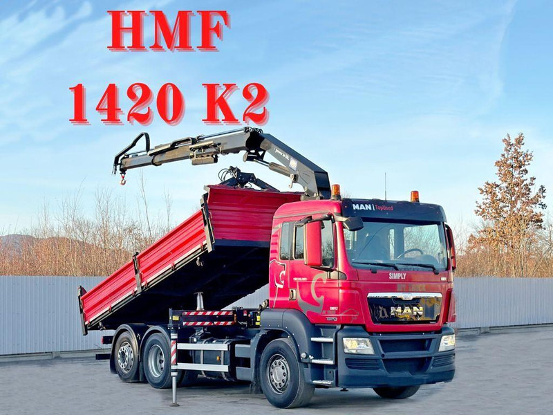 MAN TGS 26.360 Kipper 5,15m*HMF 1420 K2 + FUNK/6x2 - Самоскид вантажівка, Вантажівка з маніпулятором: фото 1 MAN TGS 26.360 Kipper 5,15m*HMF 1420 K2 + FUNK/6x2 - Самоскид вантажівка, Вантажівка з маніпулятором: фото 1