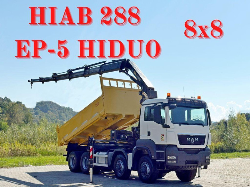 MAN TGS 32.510 * HIAB 288 EP - 5HIDUO/ FUNK * 8x8 - Самоскид вантажівка, Вантажівка з маніпулятором: фото 1 MAN TGS 32.510 * HIAB 288 EP - 5HIDUO/ FUNK * 8x8 - Самоскид вантажівка, Вантажівка з маніпулятором: фото 1