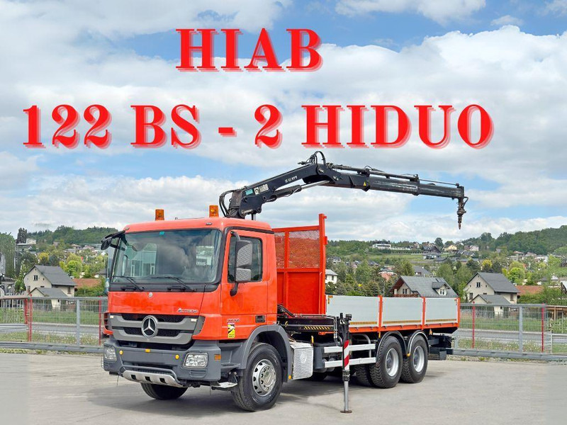 Mercedes-Benz ACTROS 2636 *HIAB 122 BS-2 HIDUO + FUNK/6x4 * TOP - Бортова вантажівка/ Платформа, Вантажівка з маніпулятором: фото 1 Mercedes-Benz ACTROS 2636 *HIAB 122 BS-2 HIDUO + FUNK/6x4 * TOP - Бортова вантажівка/ Платформа, Вантажівка з маніпулятором: фото 1