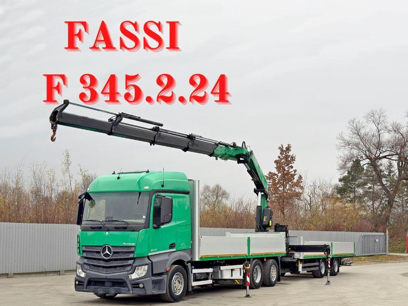 Mercedes-Benz ACTROS 2645 * FASSI F 345.24 + FUNK + Anhänger - Бортова вантажівка/ Платформа, Вантажівка з маніпулятором: фото 1 Mercedes-Benz ACTROS 2645 * FASSI F 345.24 + FUNK + Anhänger - Бортова вантажівка/ Платформа, Вантажівка з маніпулятором: фото 1