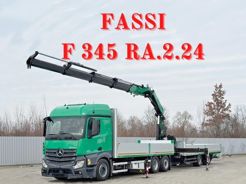 Mercedes-Benz ACTROS 2645 * FASSI F345.24 + FUNK + Anhänger - Бортова вантажівка/ Платформа, Вантажівка з маніпулятором: фото 1 Mercedes-Benz ACTROS 2645 * FASSI F345.24 + FUNK + Anhänger - Бортова вантажівка/ Платформа, Вантажівка з маніпулятором: фото 1