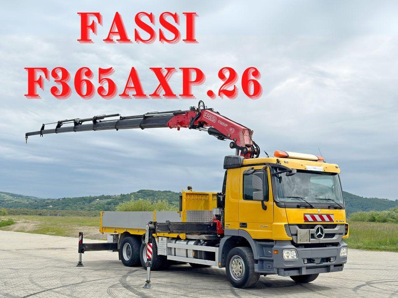 Mercedes-Benz ACTROS 2646 * FASSI F365AXP.26 + FUNK * 6x4 - Бортова вантажівка/ Платформа, Вантажівка з маніпулятором: фото 1 Mercedes-Benz ACTROS 2646 * FASSI F365AXP.26 + FUNK * 6x4 - Бортова вантажівка/ Платформа, Вантажівка з маніпулятором: фото 1