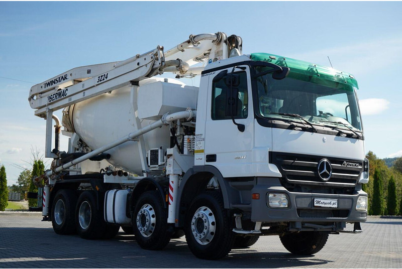 Mercedes-Benz ACTROS 3241 / POMPOGRUSZKA / 8X4 / BETONIARKA + POMPA SERMAC 3Z2 - Автобетонозмішувач: фото 1 Mercedes-Benz ACTROS 3241 / POMPOGRUSZKA / 8X4 / BETONIARKA + POMPA SERMAC 3Z2 - Автобетонозмішувач: фото 1
