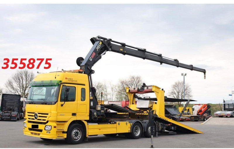 Mercedes-Benz Actros 2532 Vehicle transporter + crane Hiab 477EP-5 HiPro 6x2 - Автовоз вантажівка: фото 2 Mercedes-Benz Actros 2532 Vehicle transporter + crane Hiab 477EP-5 HiPro 6x2 - Автовоз вантажівка: фото 2