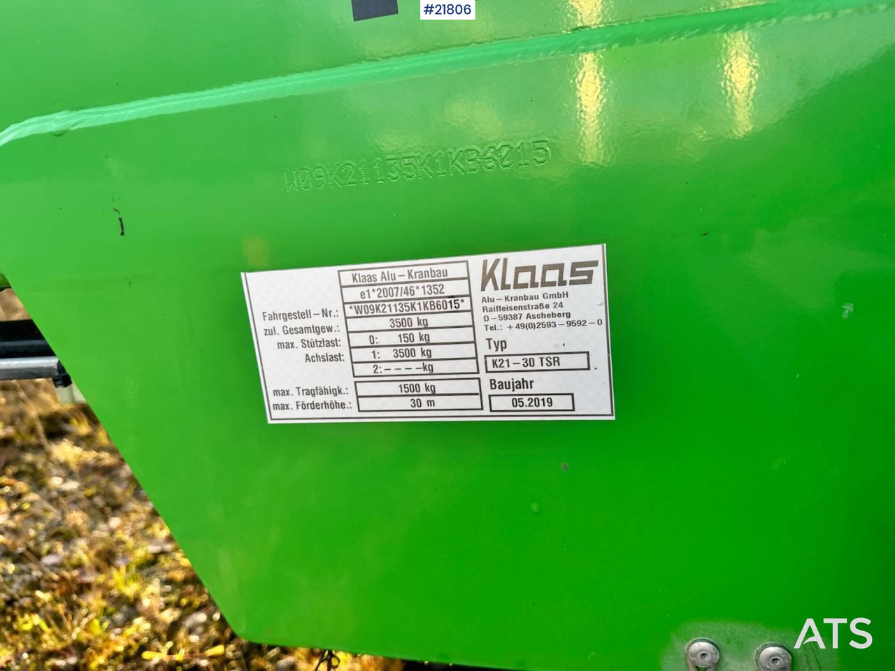Швидкомонтований кран Klaas K21-30 Byggekran. 340 timer!: фото 14