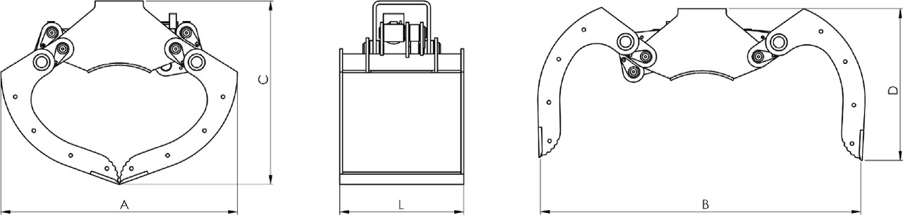 Clamshell bucket withouth side-walls BV-MR 400 - Грейферний ківш в категорії Крани-маніпулятори: фото 4 Clamshell bucket withouth side-walls BV-MR 400 - Грейферний ківш в категорії Крани-маніпулятори: фото 4