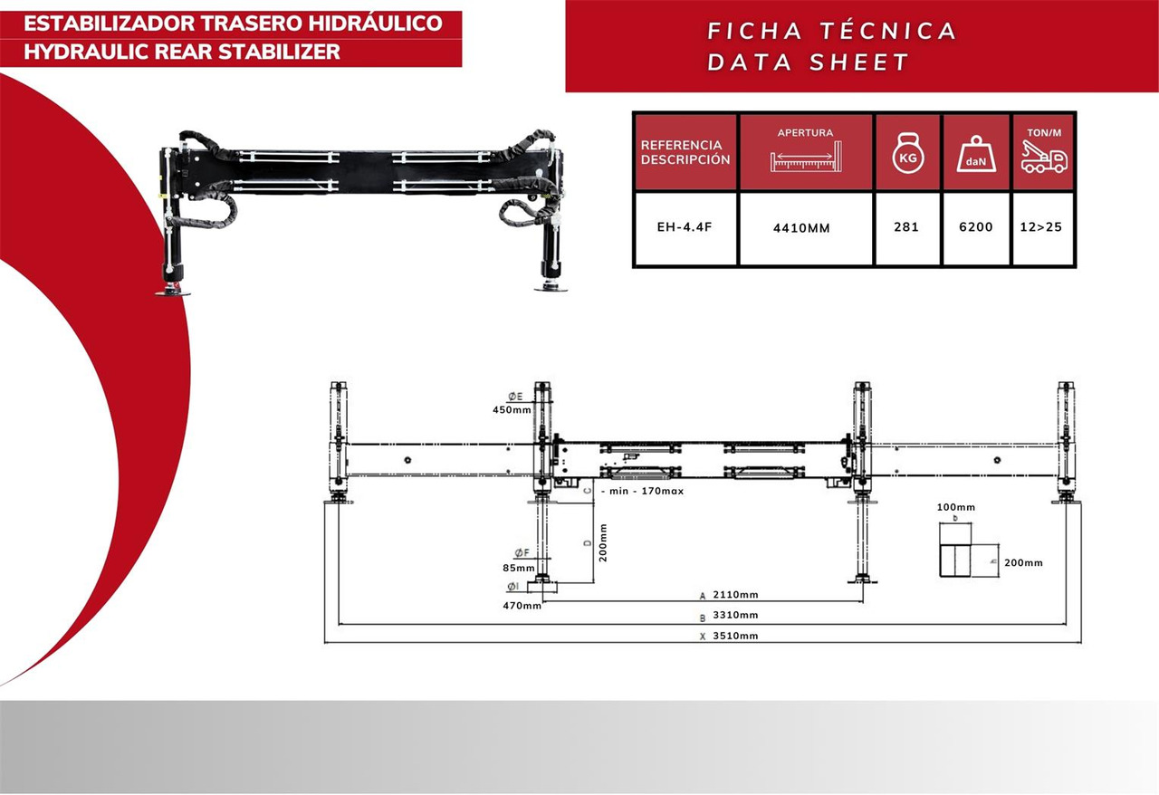 Rear hydraulic stabilizer for articulated cranes EH-4.4F - Навісне обладнання в категорії Крани-маніпулятори: фото 2 Rear hydraulic stabilizer for articulated cranes EH-4.4F - Навісне обладнання в категорії Крани-маніпулятори: фото 2