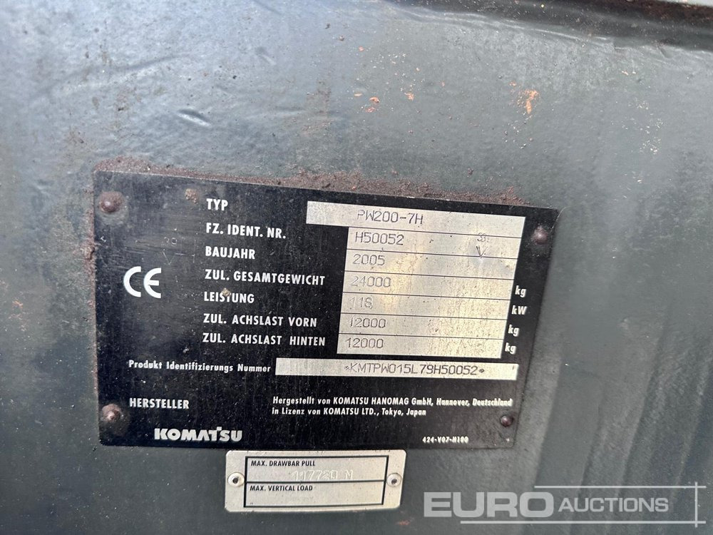 2005 Komatsu PW200-7 - Колісний екскаватор: фото 2 2005 Komatsu PW200-7 - Колісний екскаватор: фото 2