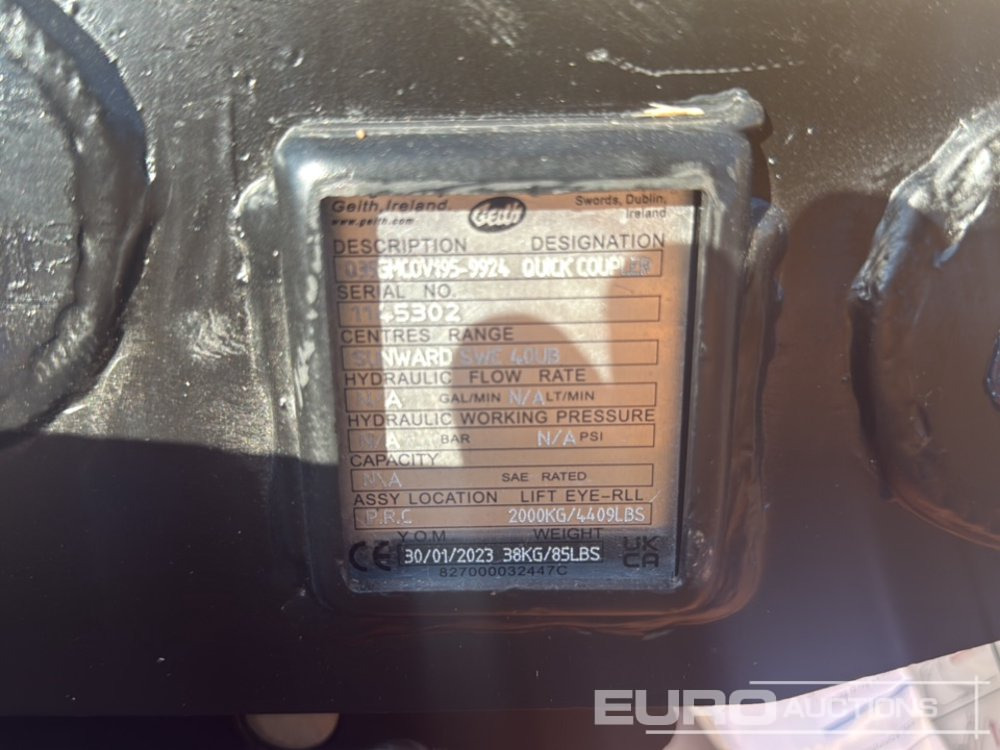 Geith Quick Coupler Q35GMC0V195-9924 to Suit Sundward SWE 40UB (S/Ns 1145303, 1145302 (2 of) QC25-30H1-10550 to Suit CASE CX14D (S/Ns 1173310, 1173318) (2 of) - Зчіпний пристрій: фото 5 Geith Quick Coupler Q35GMC0V195-9924 to Suit Sundward SWE 40UB (S/Ns 1145303, 1145302 (2 of) QC25-30H1-10550 to Suit CASE CX14D (S/Ns 1173310, 1173318) (2 of) - Зчіпний пристрій: фото 5