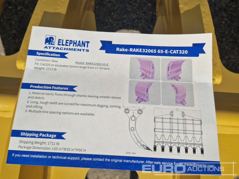 Новий Ківш екскаватора в категорії Екскаватори Unused 2025 Elephant  RAKE32065 65-E: фото 6