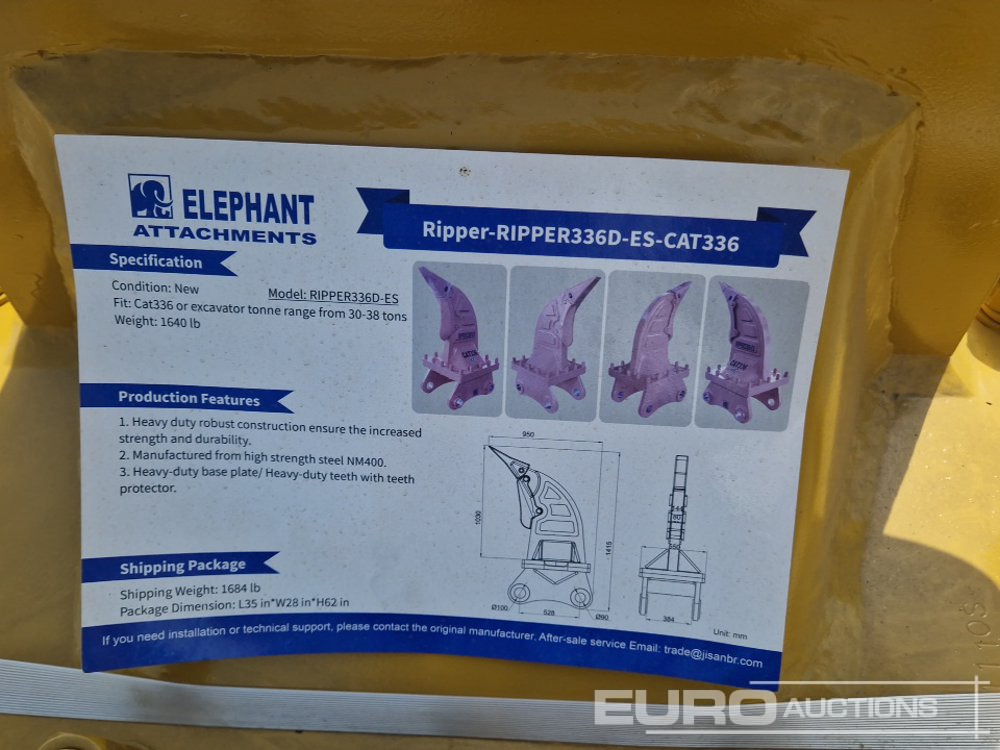 Unused 2025 Elephant RIPPER336D-ES - Розпушувач в категорії Екскаватори: фото 5 Unused 2025 Elephant RIPPER336D-ES - Розпушувач в категорії Екскаватори: фото 5