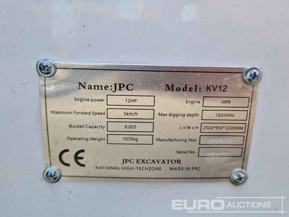Міні-екскаватор Unused 2025 JPC KV 12: фото 45