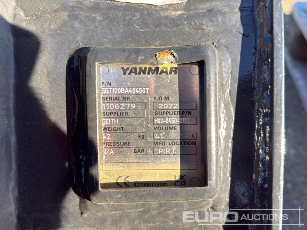 Yanmar Digging Bucket GGT120BA40450T to suit 1.5-2 Ton Excavator (S/Ns 1106279, 1106284, 1106290) (3 of) - Ківш: фото 5 Yanmar Digging Bucket GGT120BA40450T to suit 1.5-2 Ton Excavator (S/Ns 1106279, 1106284, 1106290) (3 of) - Ківш: фото 5