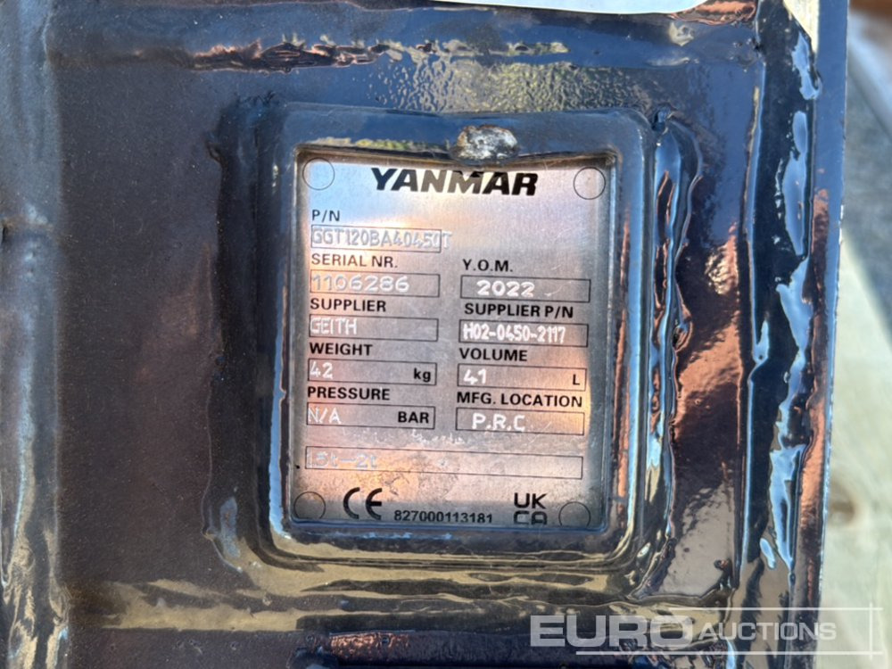 Yanmar Digging Bucket GGT120BA40450T to suit 1.5-2 Ton Excavator (S/Ns 1106286, 1106278, 1106285) (3 of) - Ківш: фото 5 Yanmar Digging Bucket GGT120BA40450T to suit 1.5-2 Ton Excavator (S/Ns 1106286, 1106278, 1106285) (3 of) - Ківш: фото 5