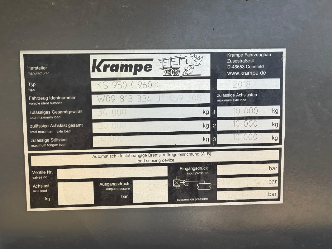 Krampe ALU Kippsattel KS 950 Roadrunn - Самоскид вантажівка: фото 3 Krampe ALU Kippsattel KS 950 Roadrunn - Самоскид вантажівка: фото 3