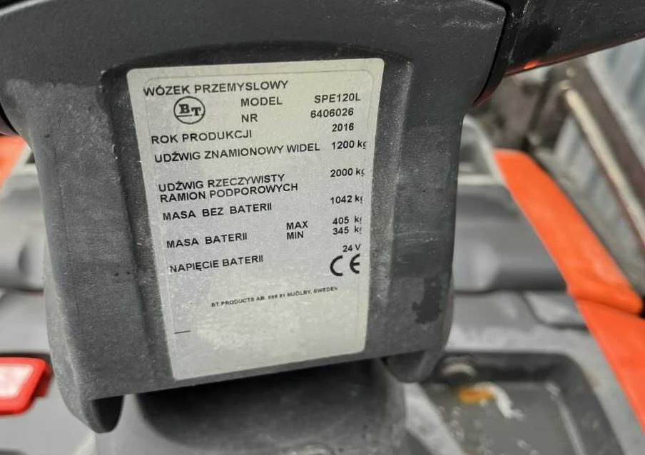 BT SPE120L - Штабелер: фото 4 BT SPE120L - Штабелер: фото 4